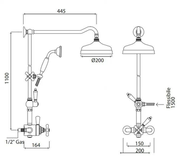 CARUSO - Wall-mounted thermostatic shower panel with hand shower by Park Avenue - view 3